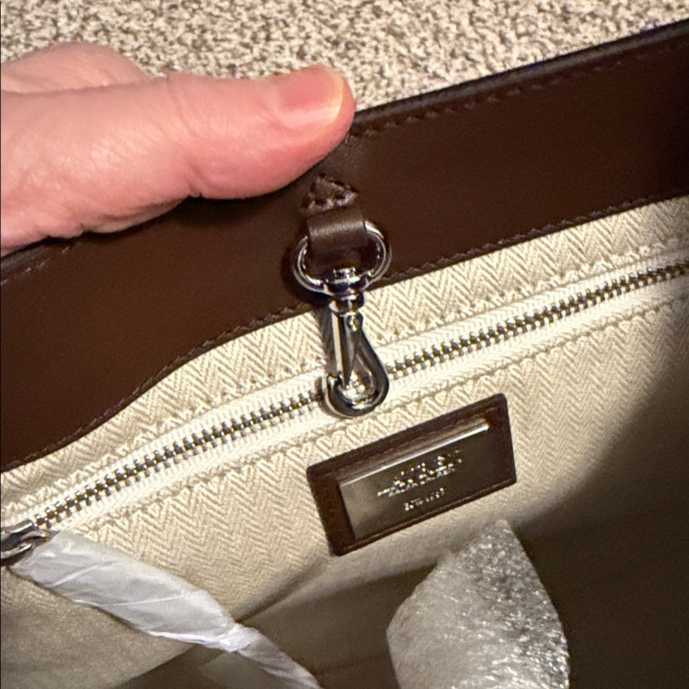Ralph lauren Large Tanner bag in brown leather - Picture 5 of 7